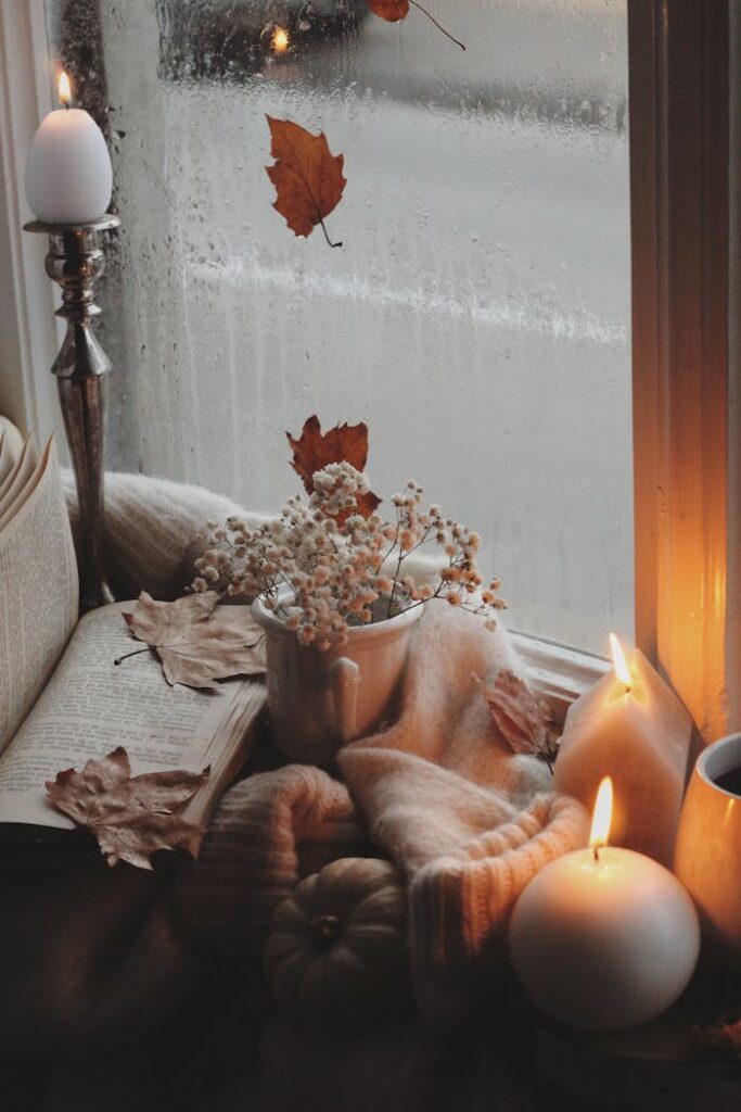 Cosy Autumnal Windowsill Decorations